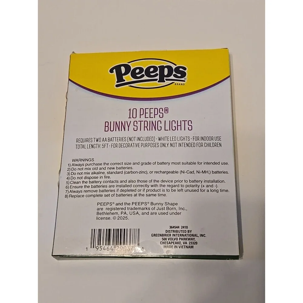 PEEPS Bunny String Lights 10 2